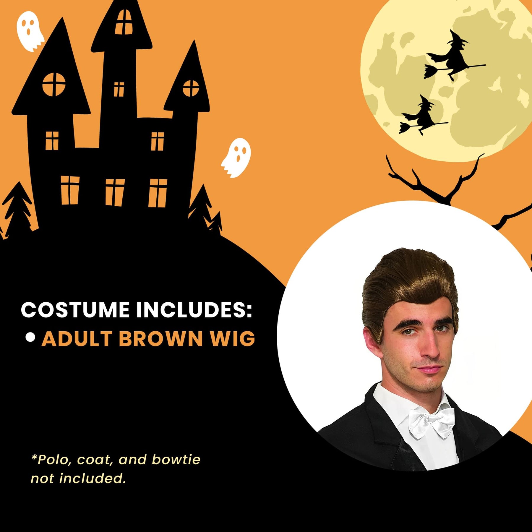 The Man Adult Costume Wig, Brown
