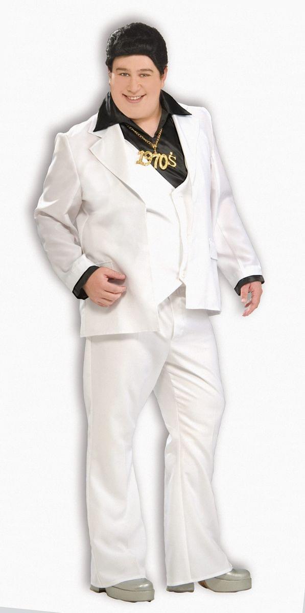 70's Disco Fever White Suit Costume Adult Plus