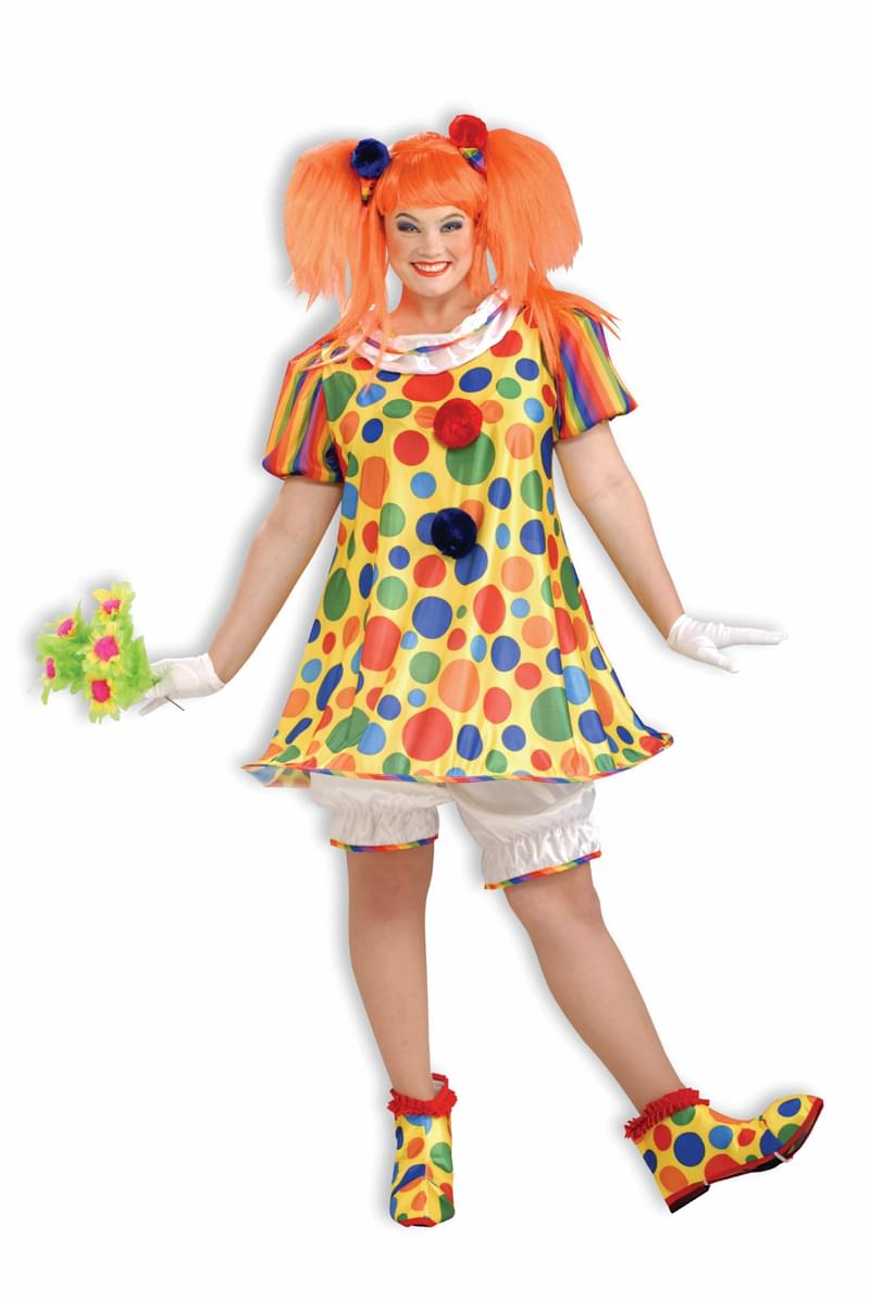 Giggles The Circus Clown Costume Dress Adult Plus