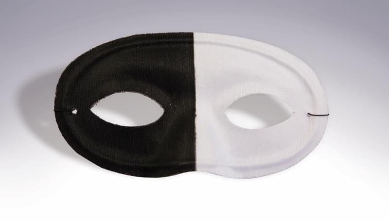 Black&White Half&Half Masquerade Domino Costume Eye Mask Adult Stndrd