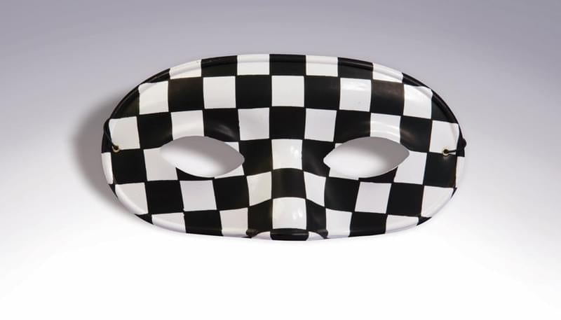 Black& White Checkered Domino Costume Eye Mask Adult Standard