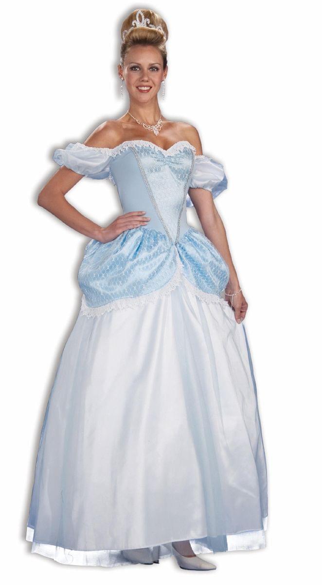 Story Book Cinderella Princess Blue Dress Costume Adult
