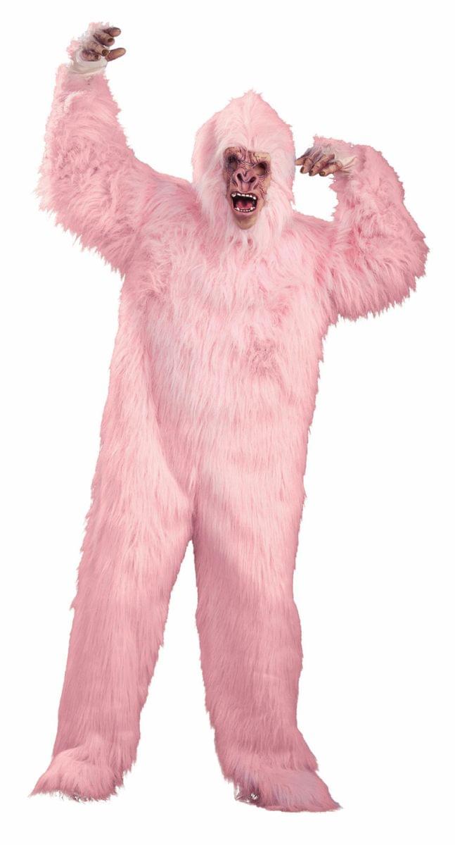 Pink Gorilla Ape Mask Costume Adult