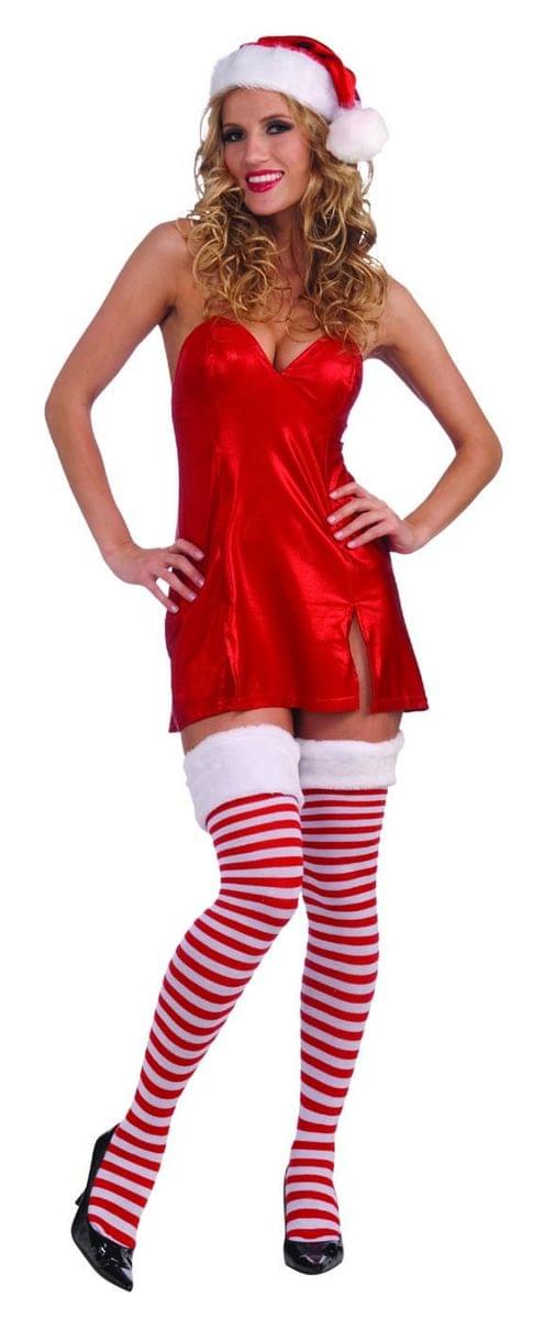 Christmas Thigh Highs With Fur Trim Costume Accessory
