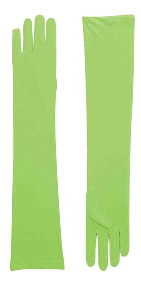 Long Light Green Adult Female Costume Nylon Dress Gloves