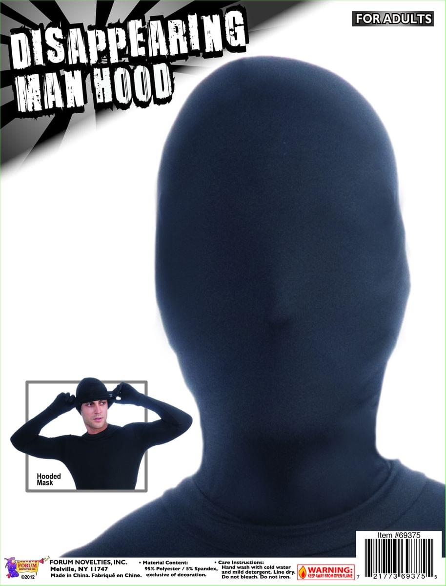 Disappearing Man Costume Hood: Black