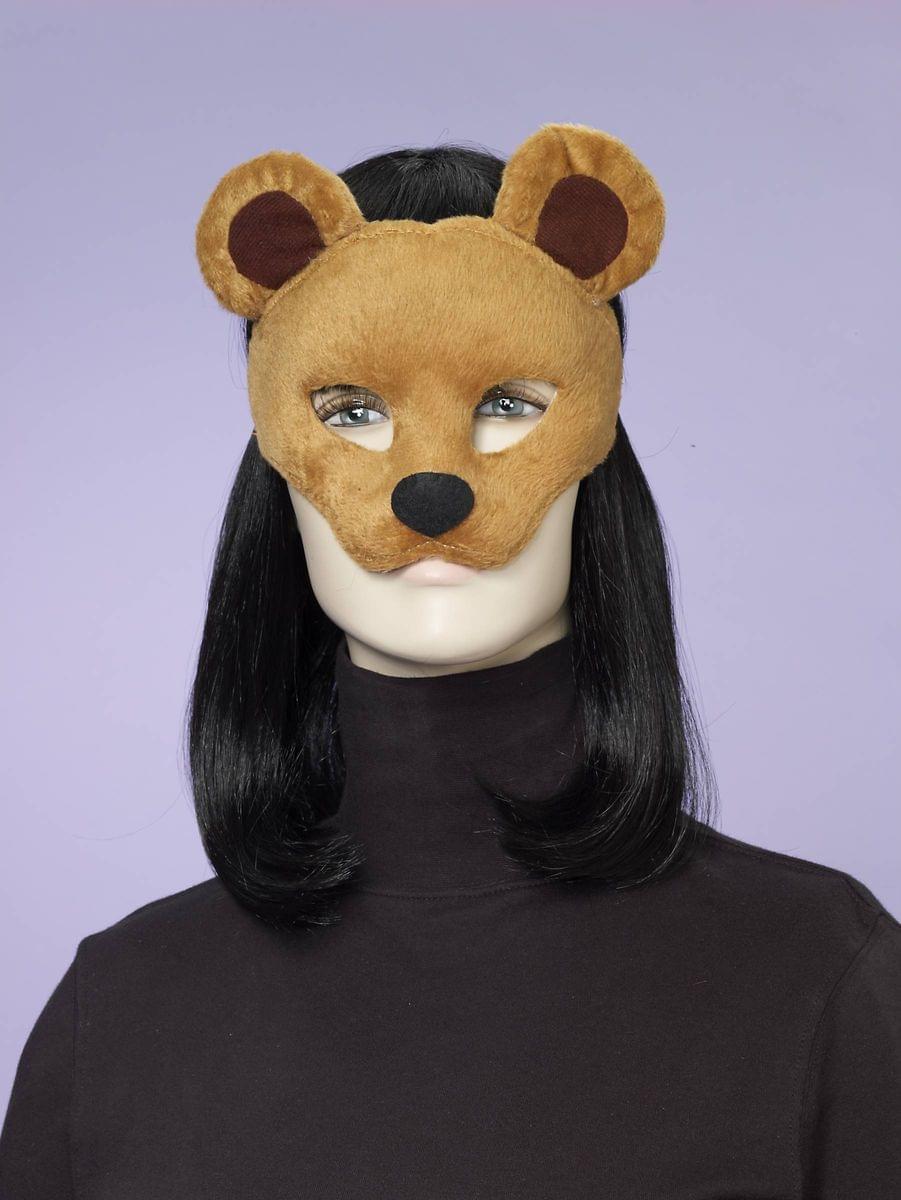 Deluxe Fuzzy Animal Mask Adult: Honey Bear