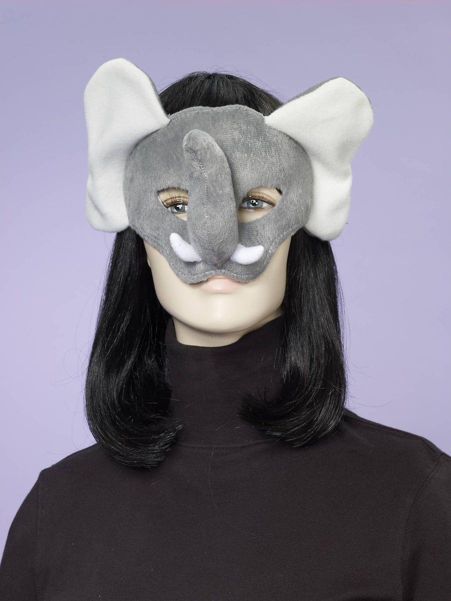 Deluxe Fuzzy Animal Mask Adult: Elephant