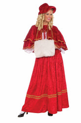 Old Fashioned Christmas Caroler Red Costume Dress Adult