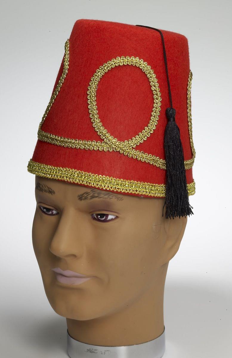 Deluxe Red Fez Costume Hat One Size Fits Most