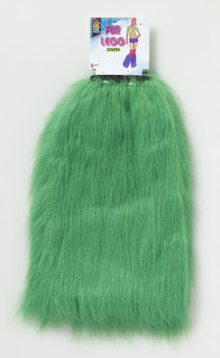 Club Candy Costume Faux Fur Leg Covers Adult: Green