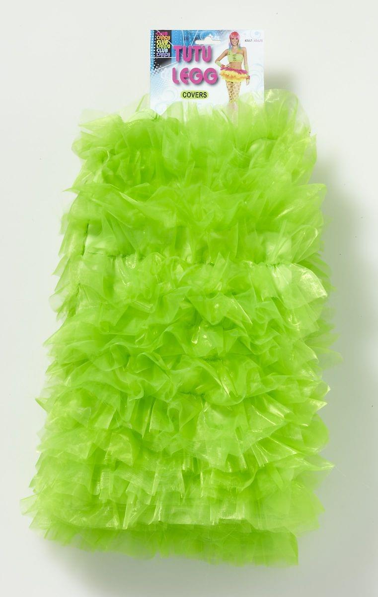 Club Candy Ruffled Tutu Costume Leg Covers Adult: Green