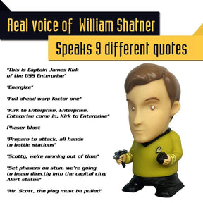 Star Trek Captain Kirk 6" Tall Vinyl Talking Bluetooth Speaker