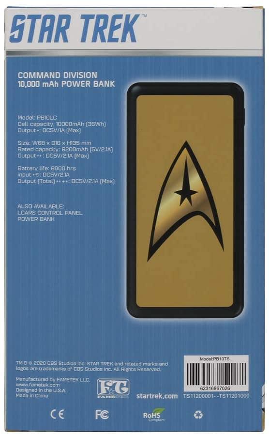 Star Trek TOS Delta 10,000mAh Power Bank with Dual 2.4A USB Charging Ports