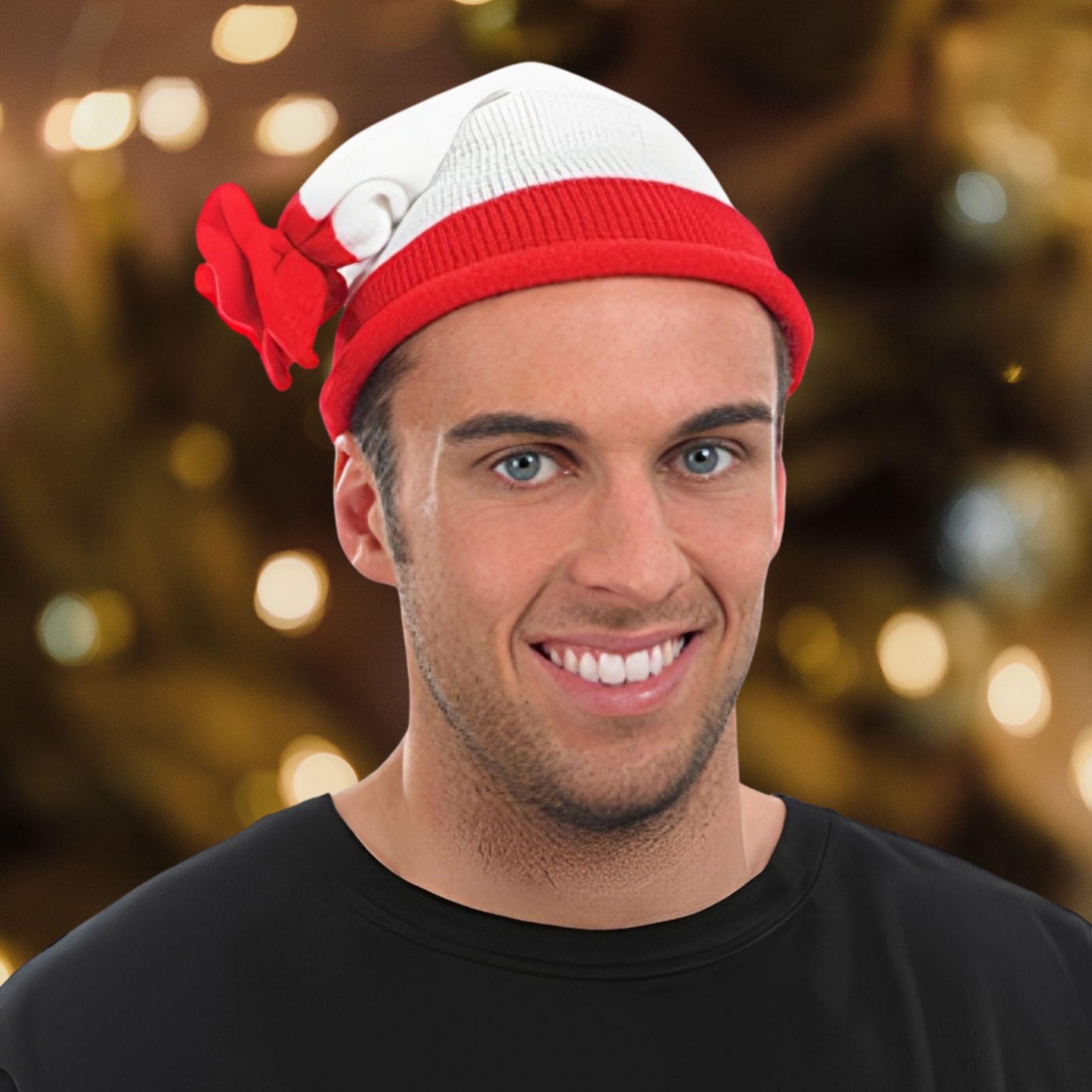 Red and White Adult Bobble Costume Hat | One Size