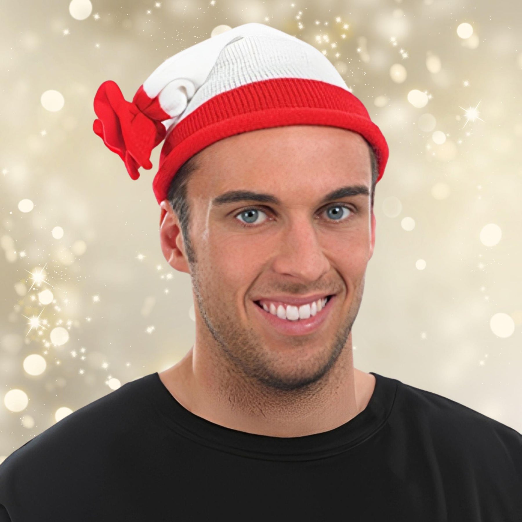 Red and White Adult Bobble Costume Hat | One Size