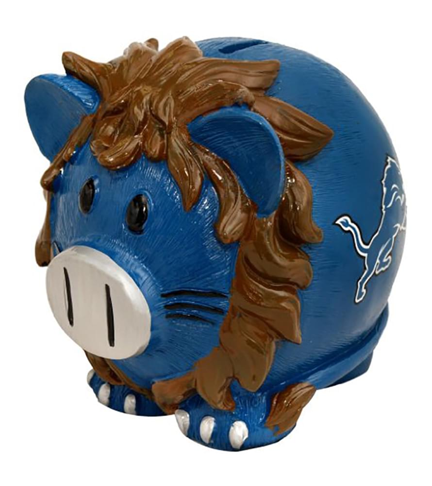 Detroit Lions NFL 8" Resin Piggy Bank