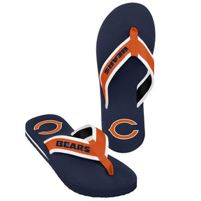 Chicago Bears NFL Mens Team Color Contour Flip Flops