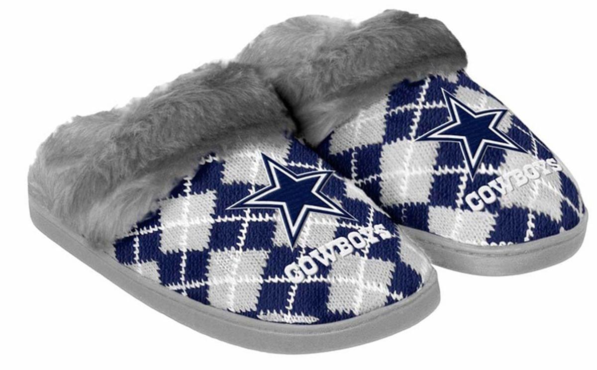 Dallas Cowboys Women's NFL Argyle Faux Fur Slide Slippers