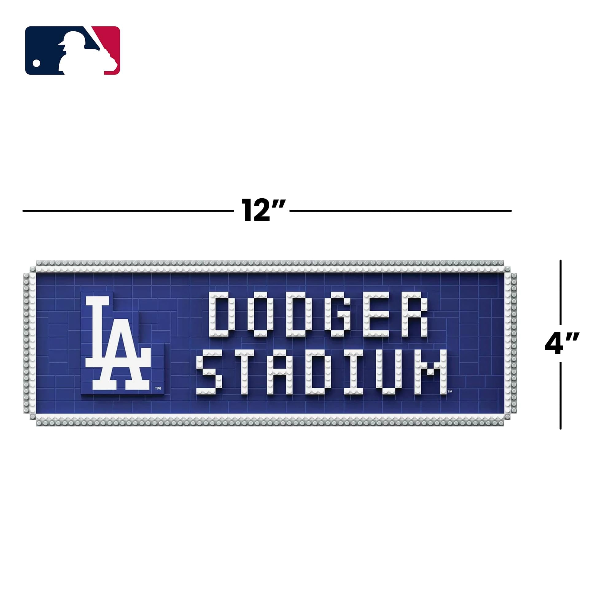 MLB Los Angeles Dodgers 3D BRXLZ Stadium Street Sign Approx 698 Piece Building Set