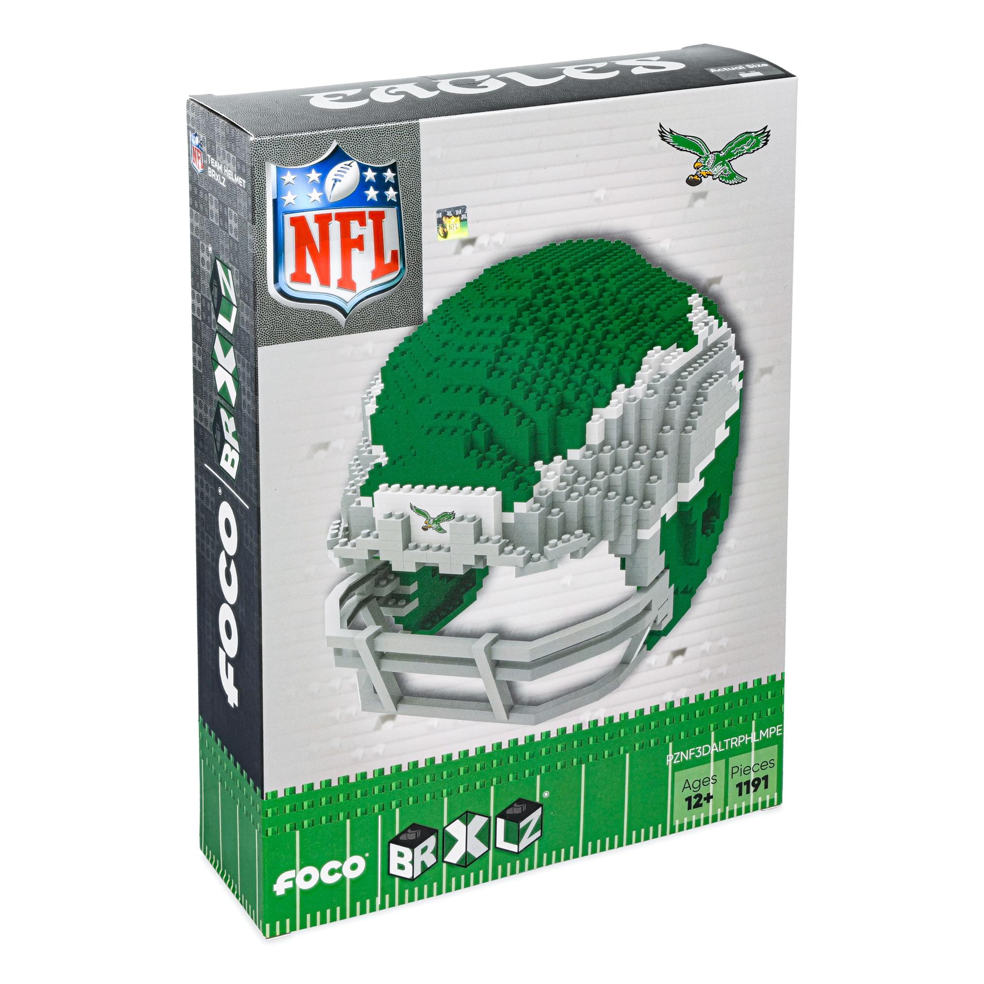 Philadelphia Eagles (Alt) NFL FOCO BRXLZ Helmet Building Block Set