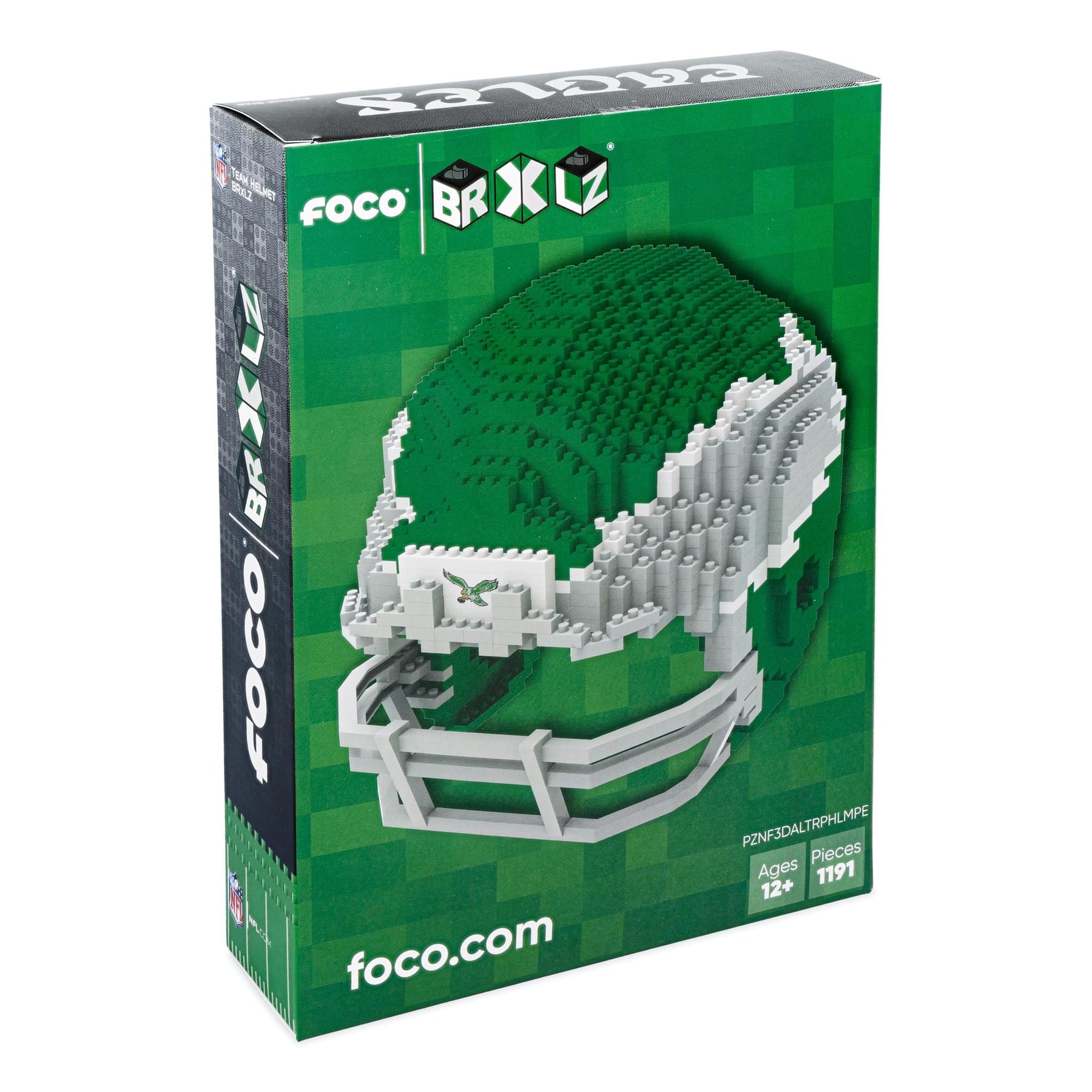 Philadelphia Eagles (Alt) NFL FOCO BRXLZ Helmet Building Block Set