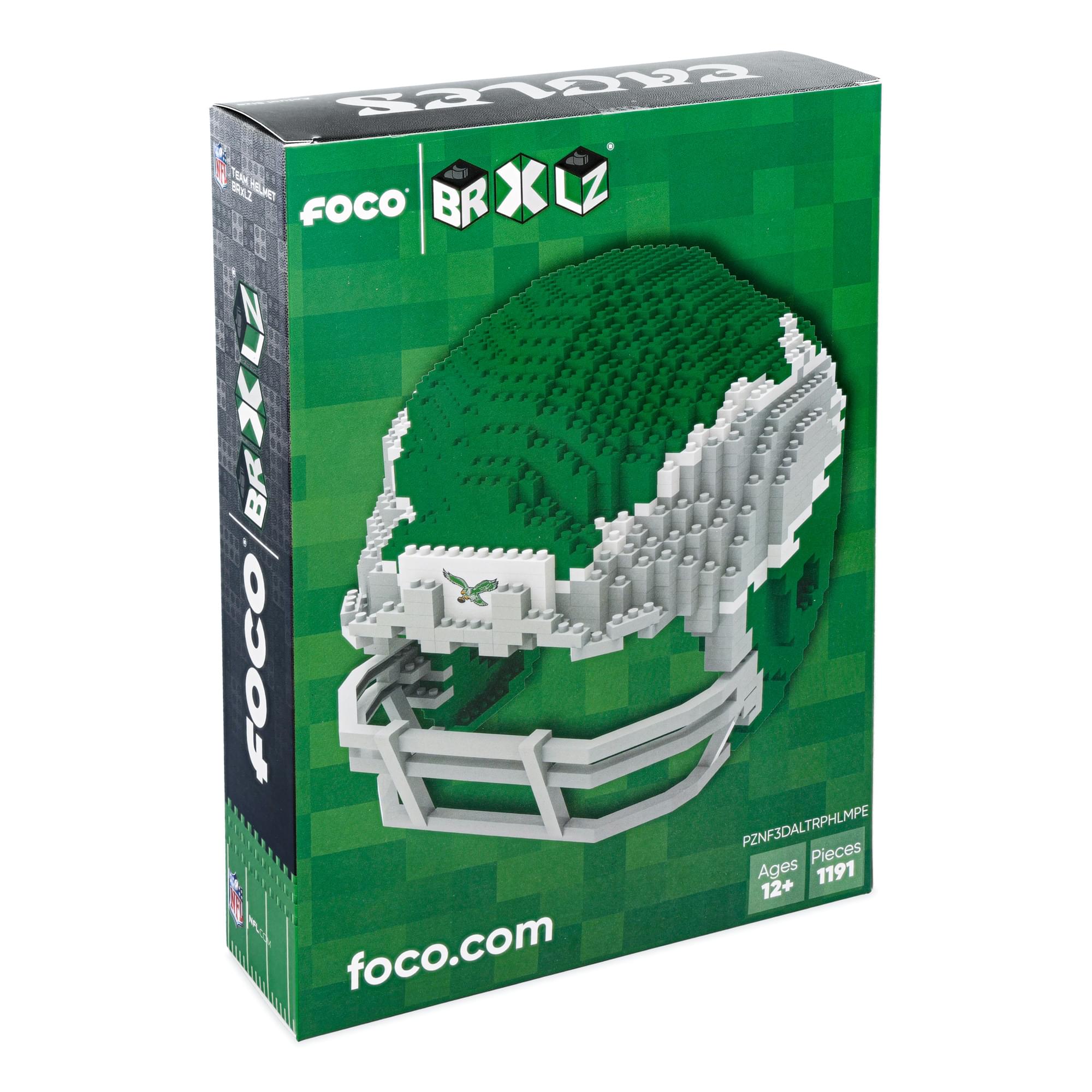 Philadelphia Eagles (Alt) NFL FOCO BRXLZ Helmet Building Block Set