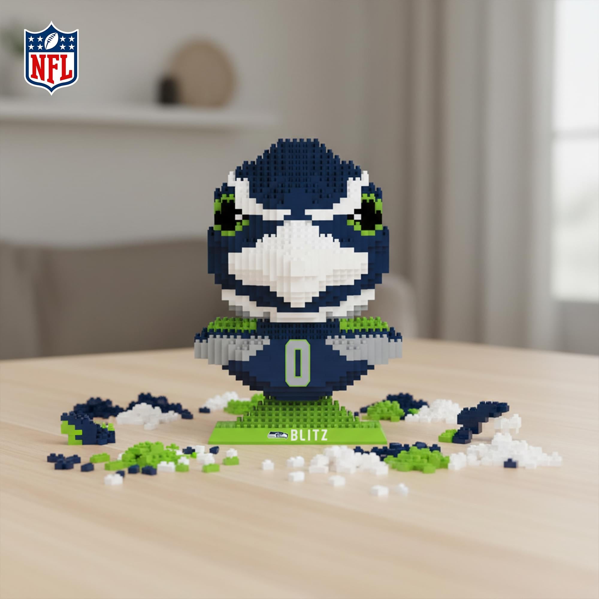 Seattle Seahawks NFL BRXLZ Mascot Bust 1557-Piece Building Block Set