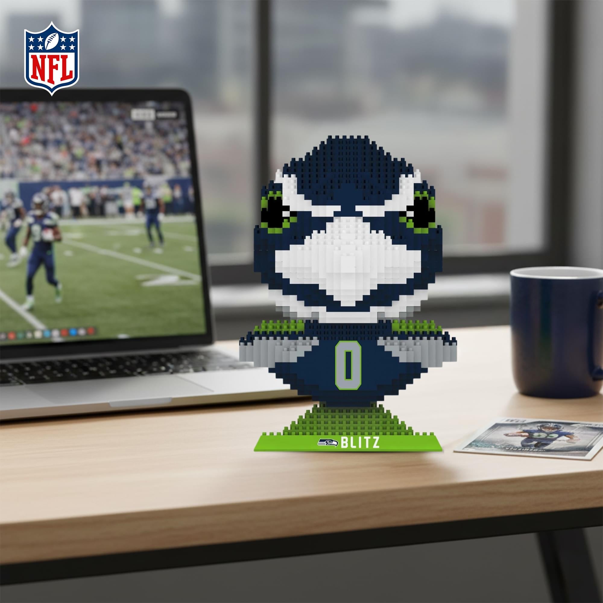 Seattle Seahawks NFL BRXLZ Mascot Bust 1557-Piece Building Block Set