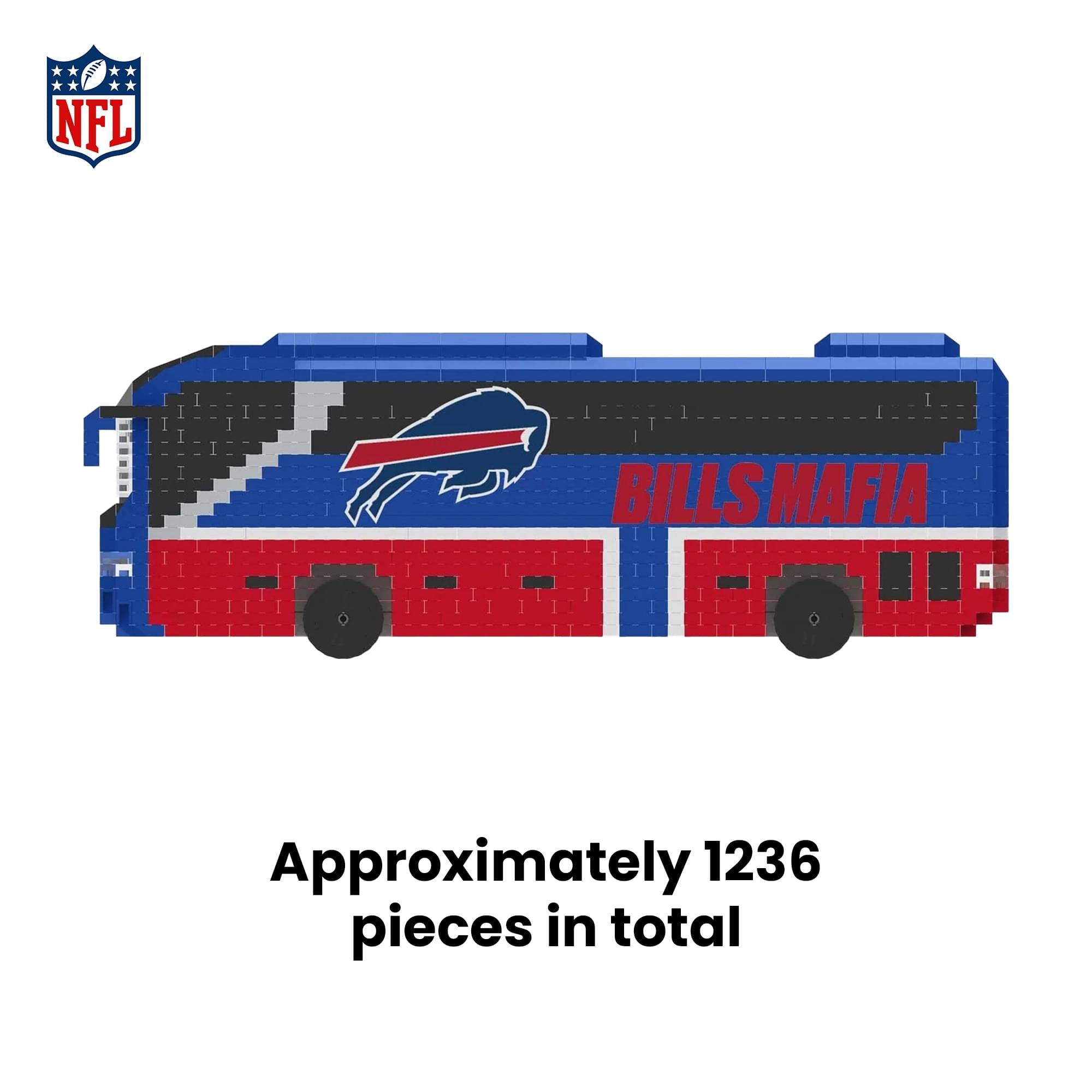Buffalo Bills NFL BRXLZ Team Bus 1236-Piece Building Block Set