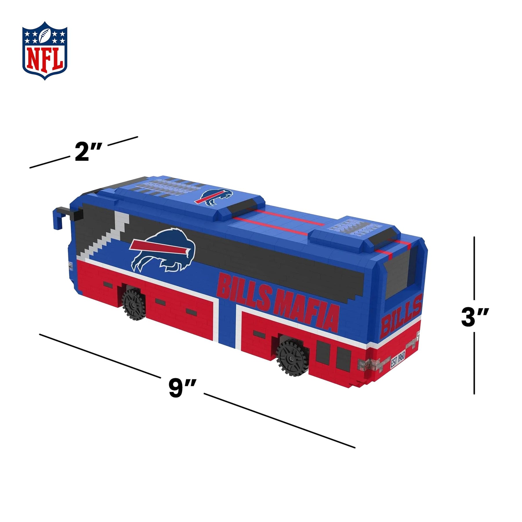 Buffalo Bills NFL BRXLZ Team Bus 1236-Piece Building Block Set