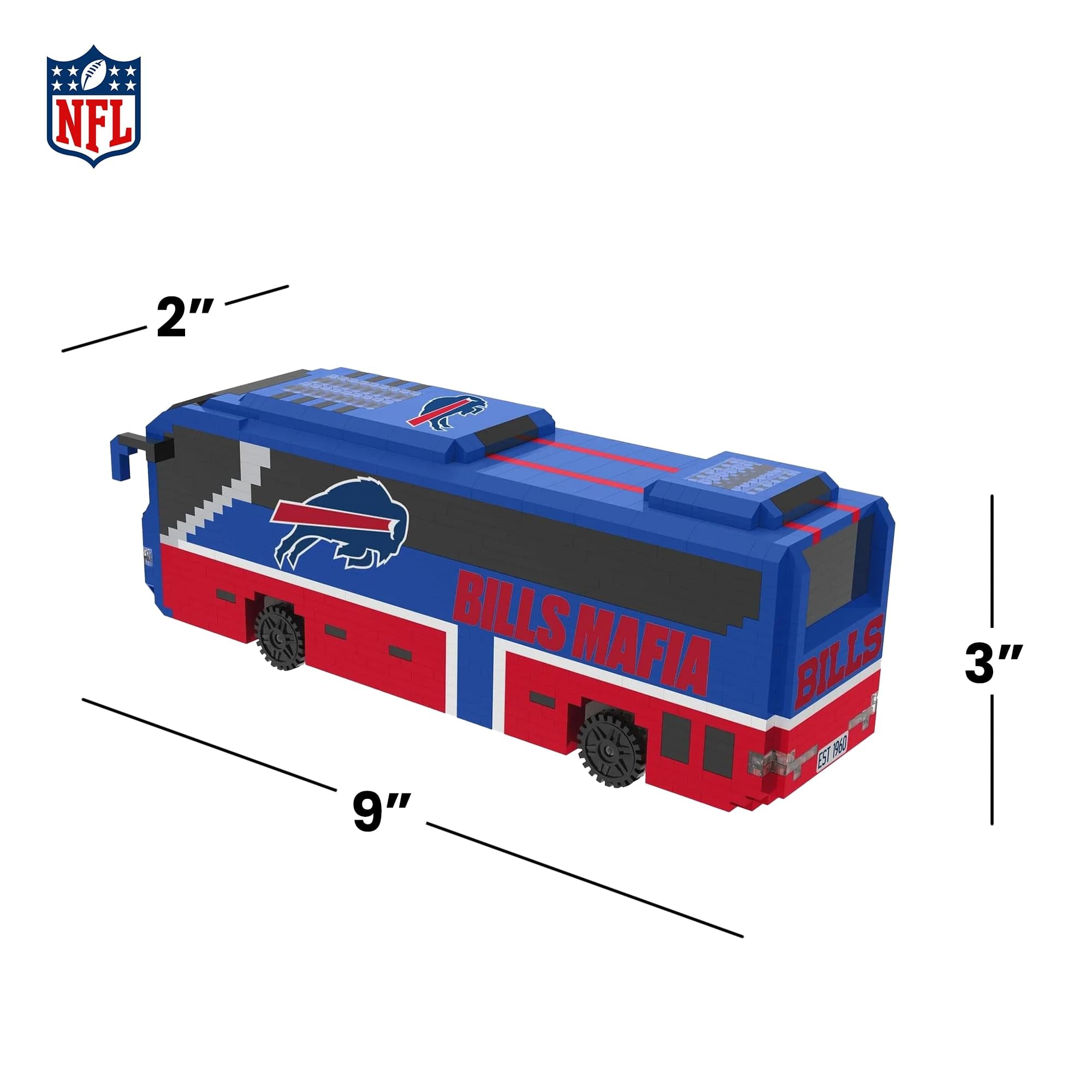 Buffalo Bills NFL BRXLZ Team Bus 1236-Piece Building Block Set