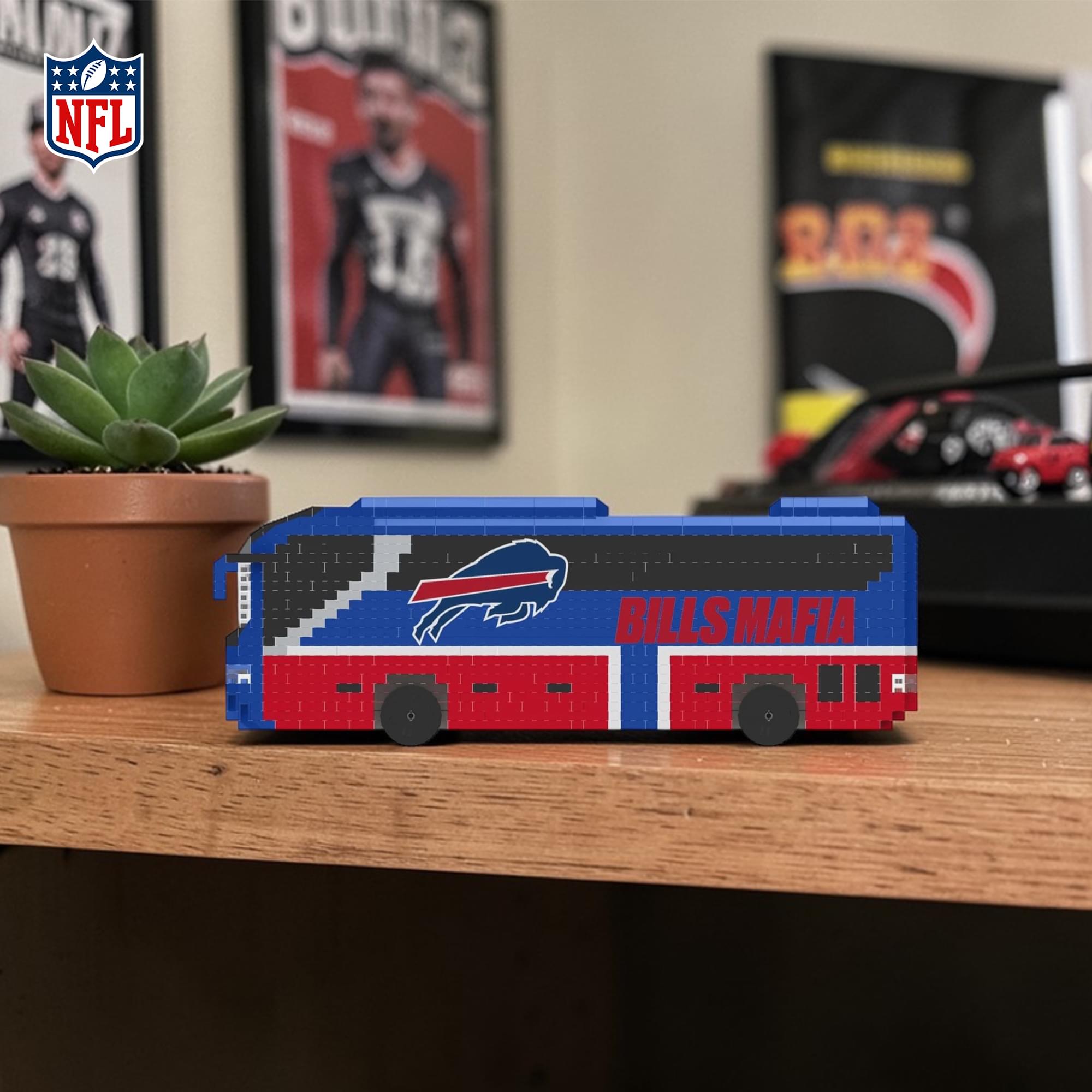 Buffalo Bills NFL BRXLZ Team Bus 1236-Piece Building Block Set