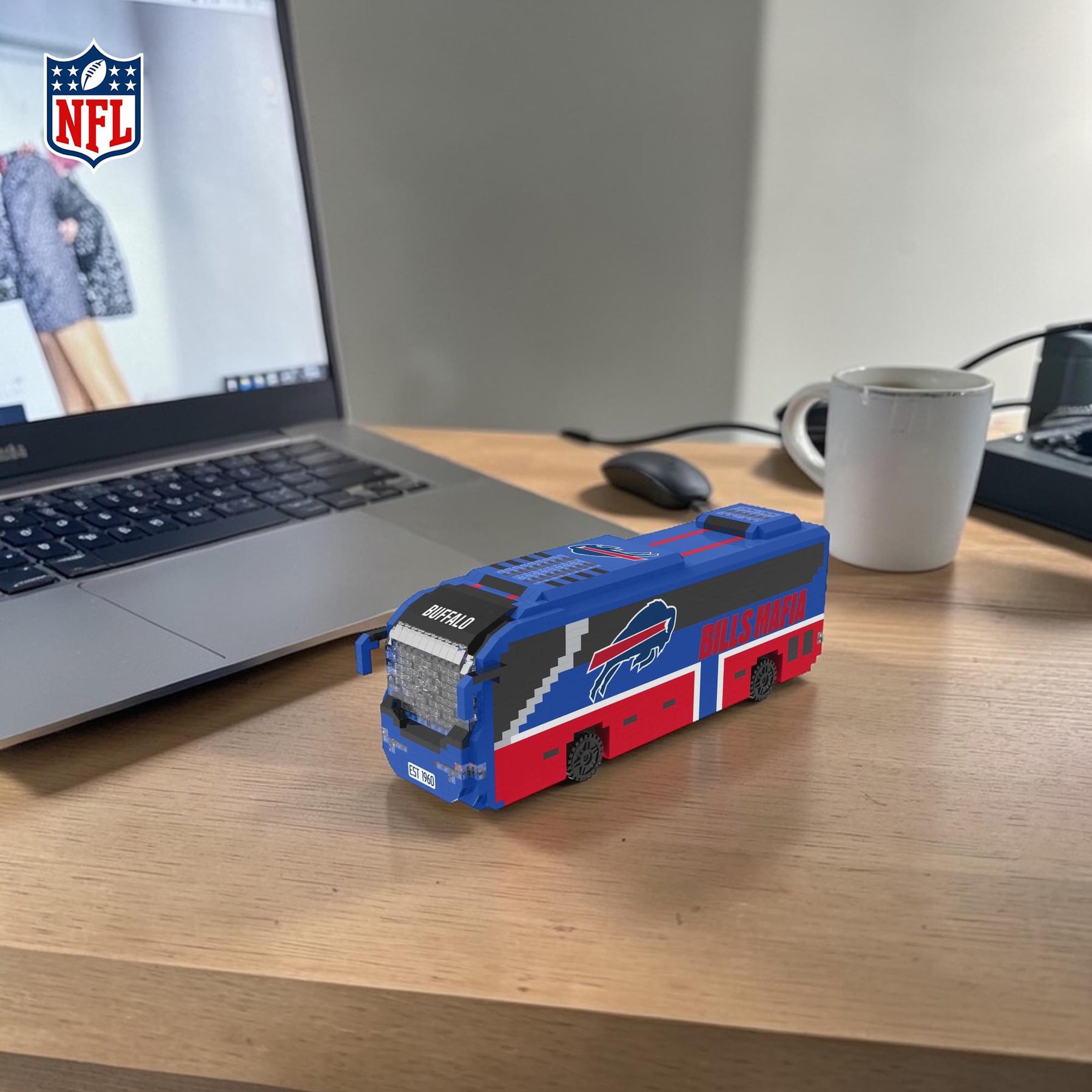Buffalo Bills NFL BRXLZ Team Bus 1236-Piece Building Block Set