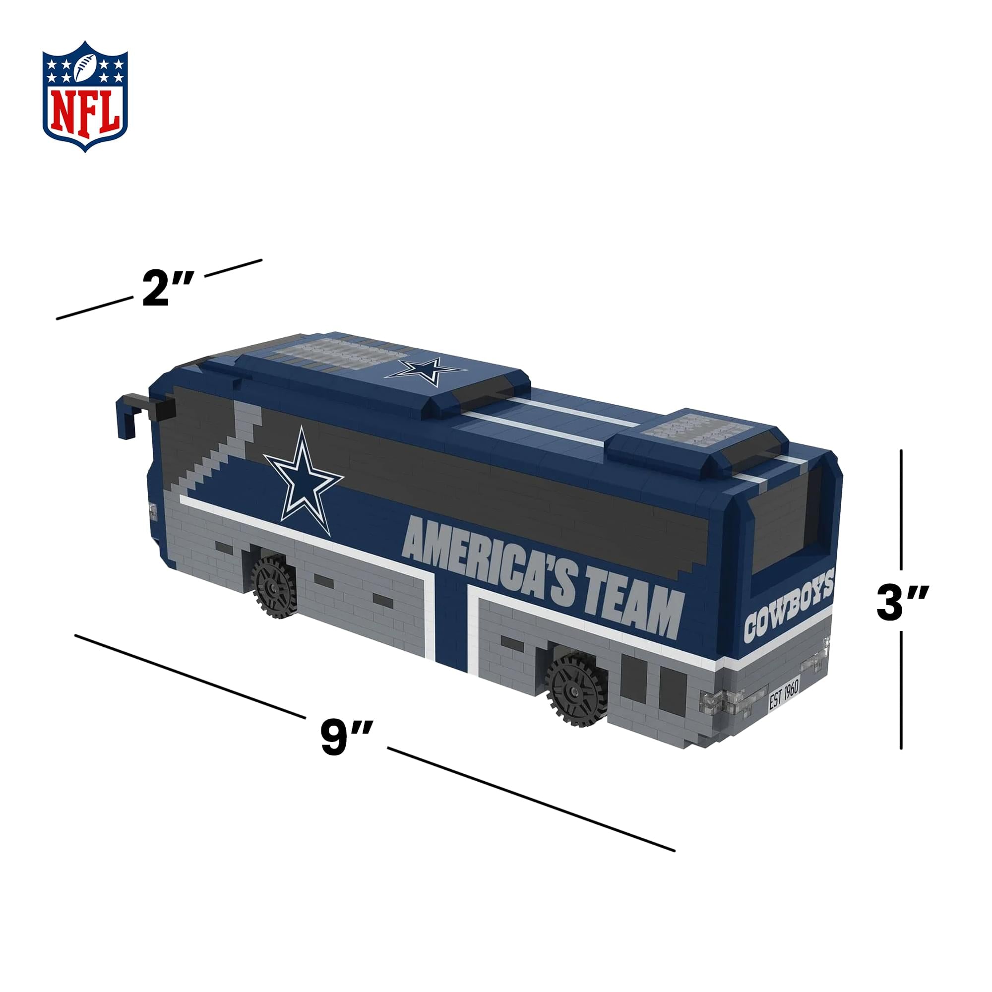 Dallas Cowboys NFL BRXLZ Team Bus 1236-Piece Building Block Set