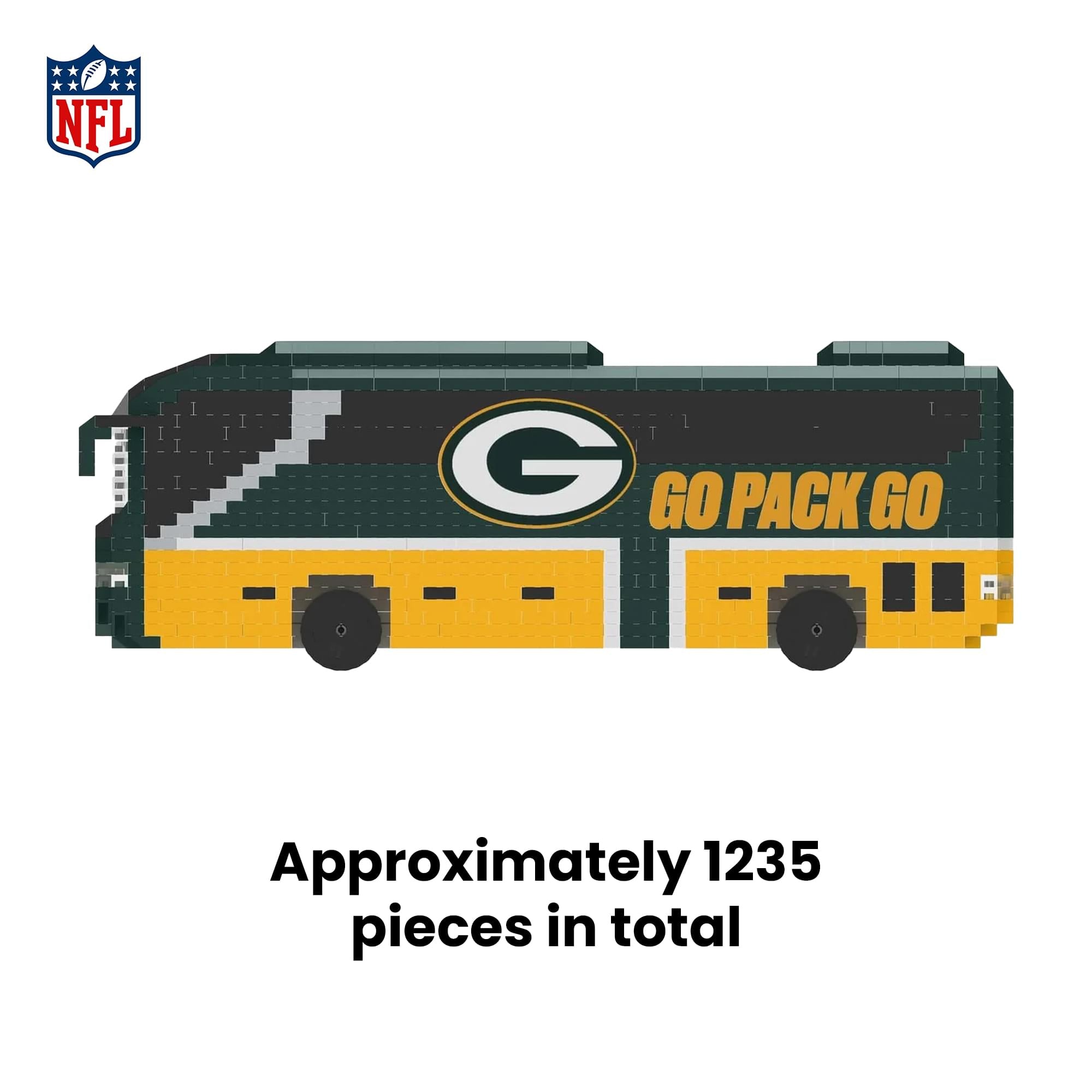 Green Bay Packers NFL BRXLZ Team Bus 1235-Piece Building Block Set
