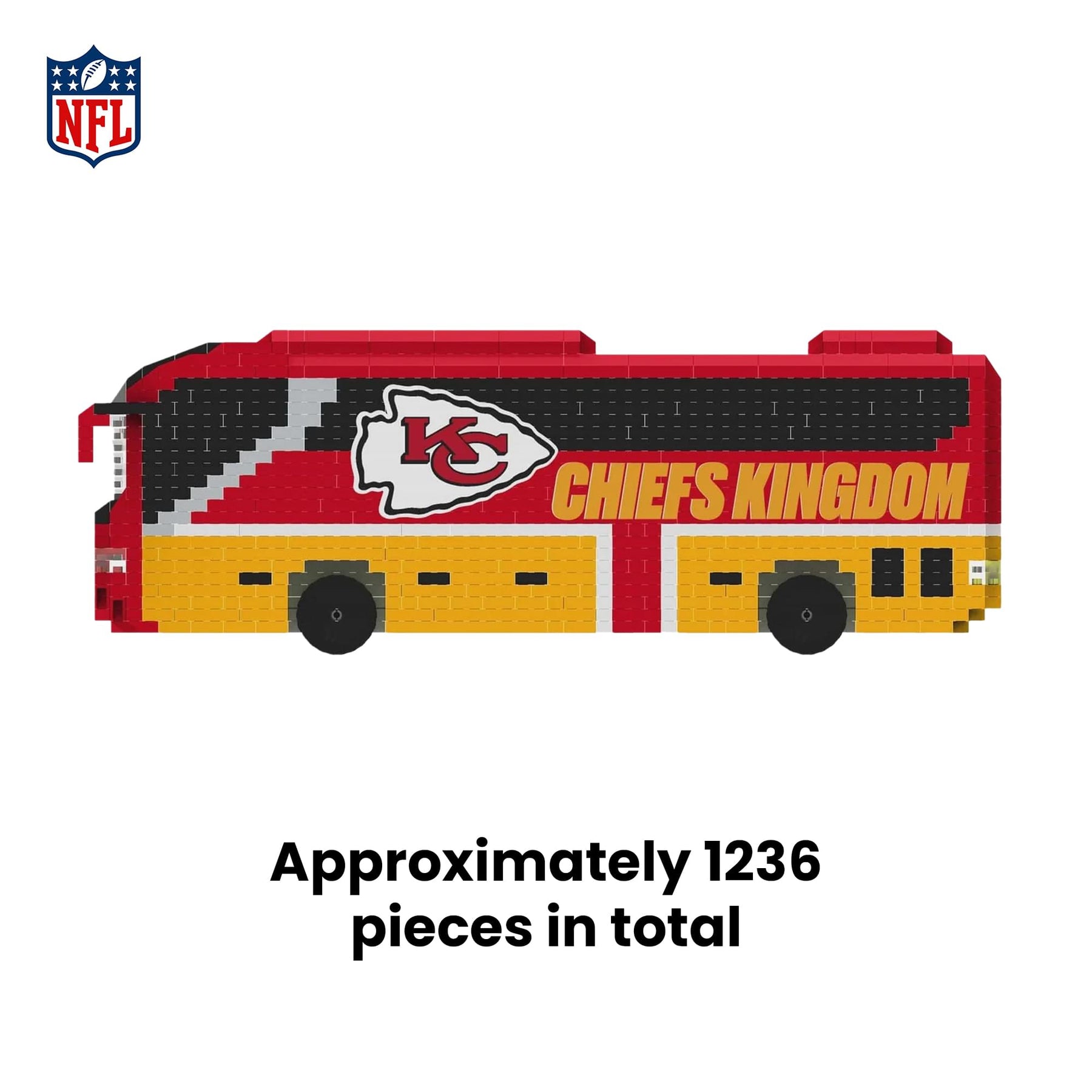 Kansas City Chiefs NFL BRXLZ Team Bus 1236-Piece Building Block Set