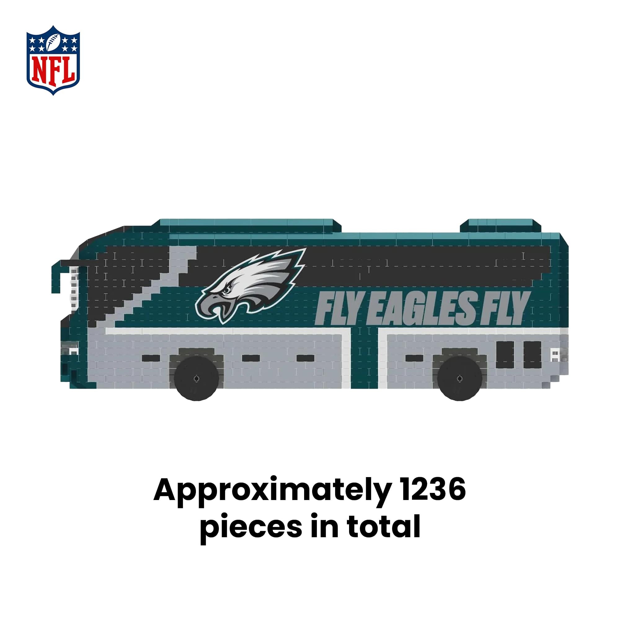 Philadelphia Eagles NFL BRXLZ Team Bus 1236-Piece Building Block Set