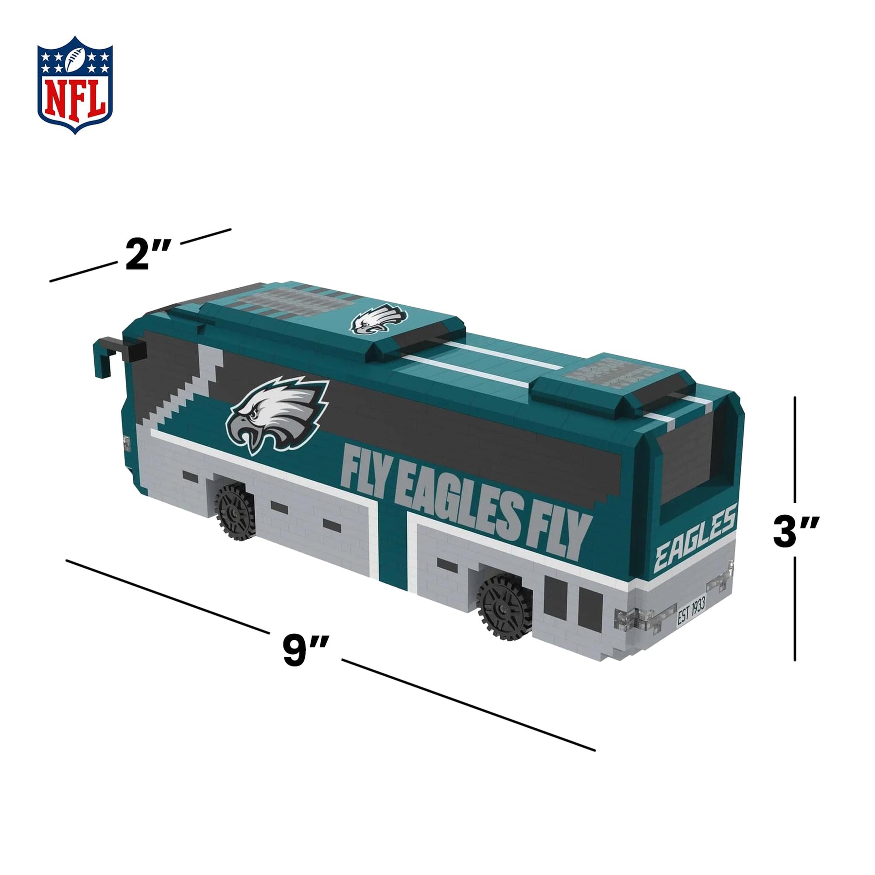 Philadelphia Eagles NFL BRXLZ Team Bus 1236-Piece Building Block Set