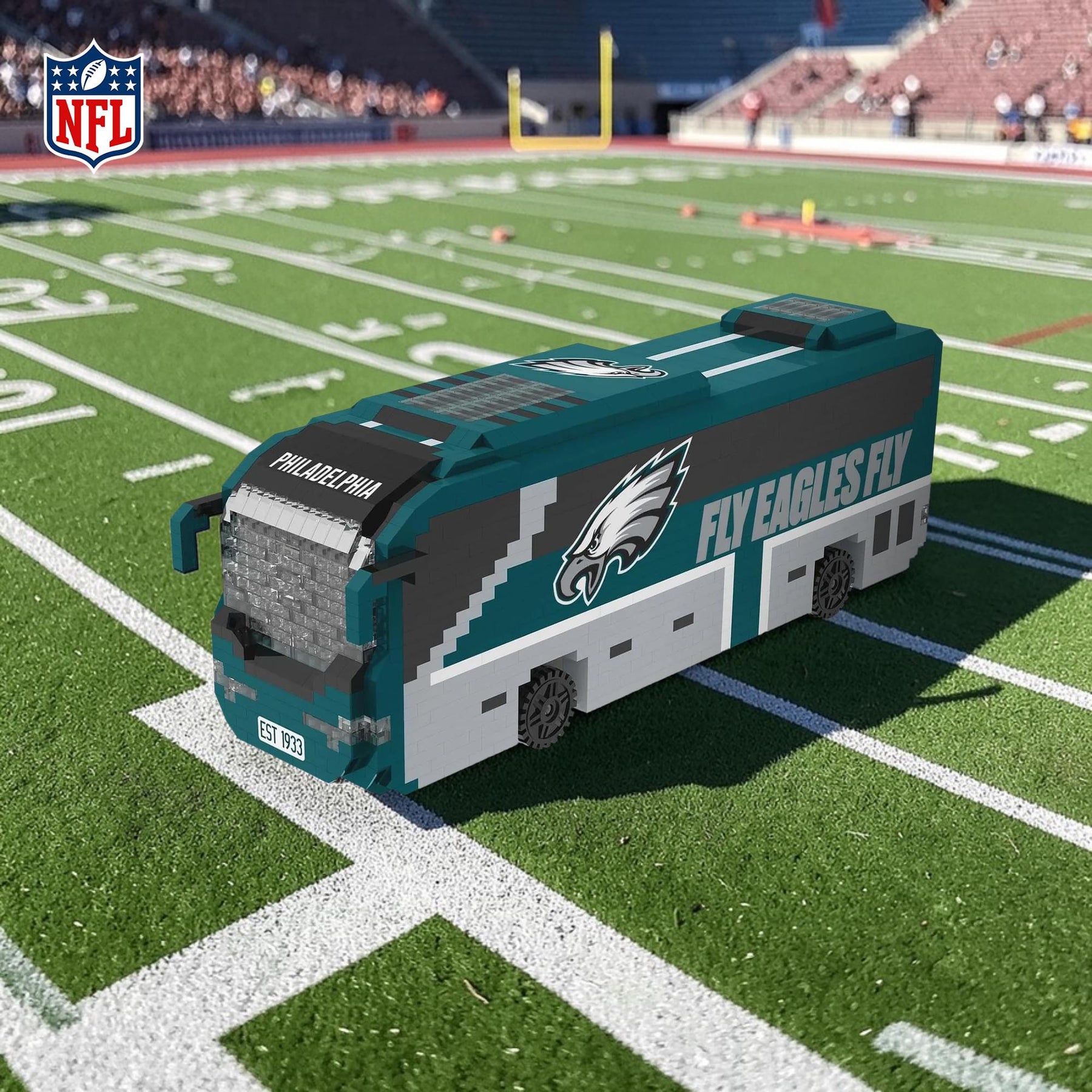 Philadelphia Eagles NFL BRXLZ Team Bus 1236-Piece Building Block Set