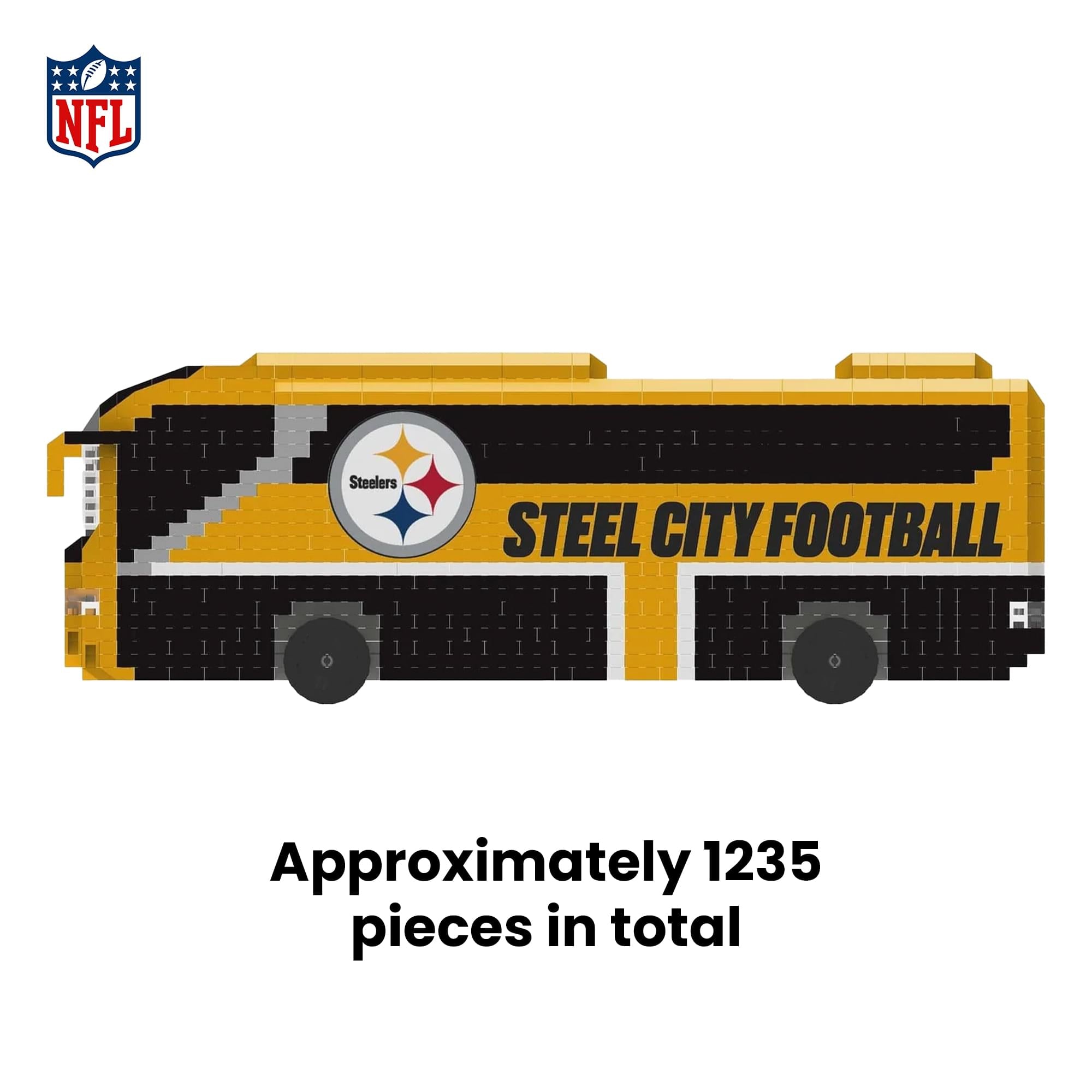 Pittsburgh Steelers NFL BRXLZ Team Bus 1235-Piece Building Block Set