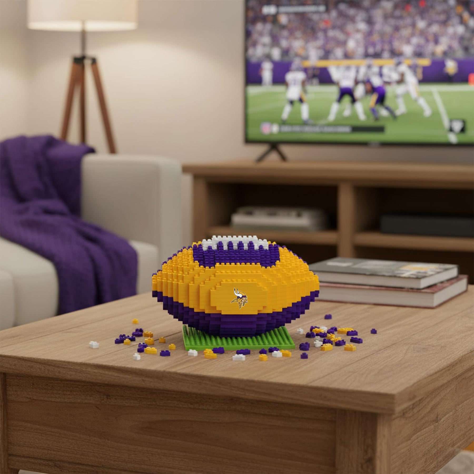 Minnesota Vikings NFL BRXLZ Football 728-Piece Building Block Set