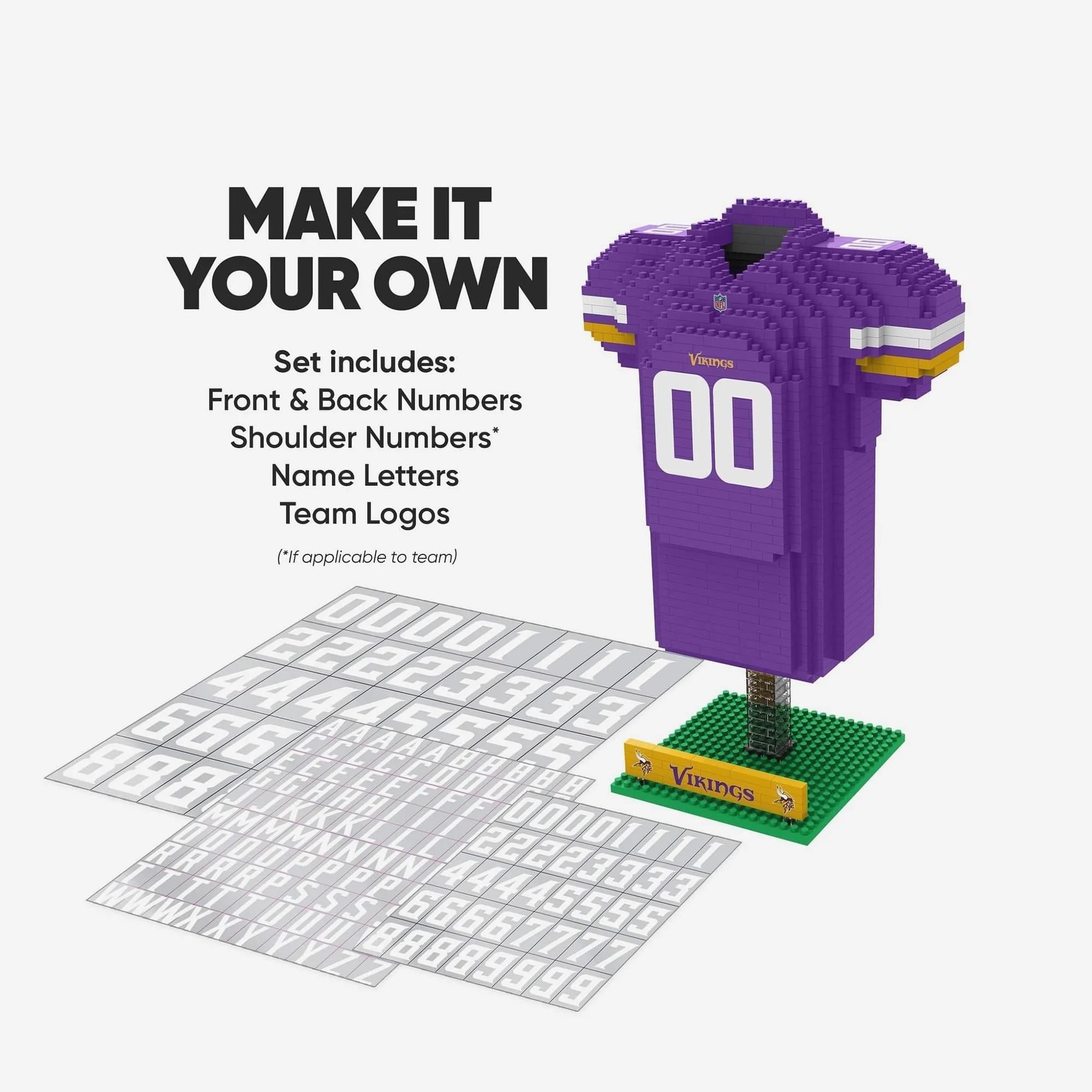 Minnesota Vikings NFL BRXLZ Jersey 947-Piece Building Block Set