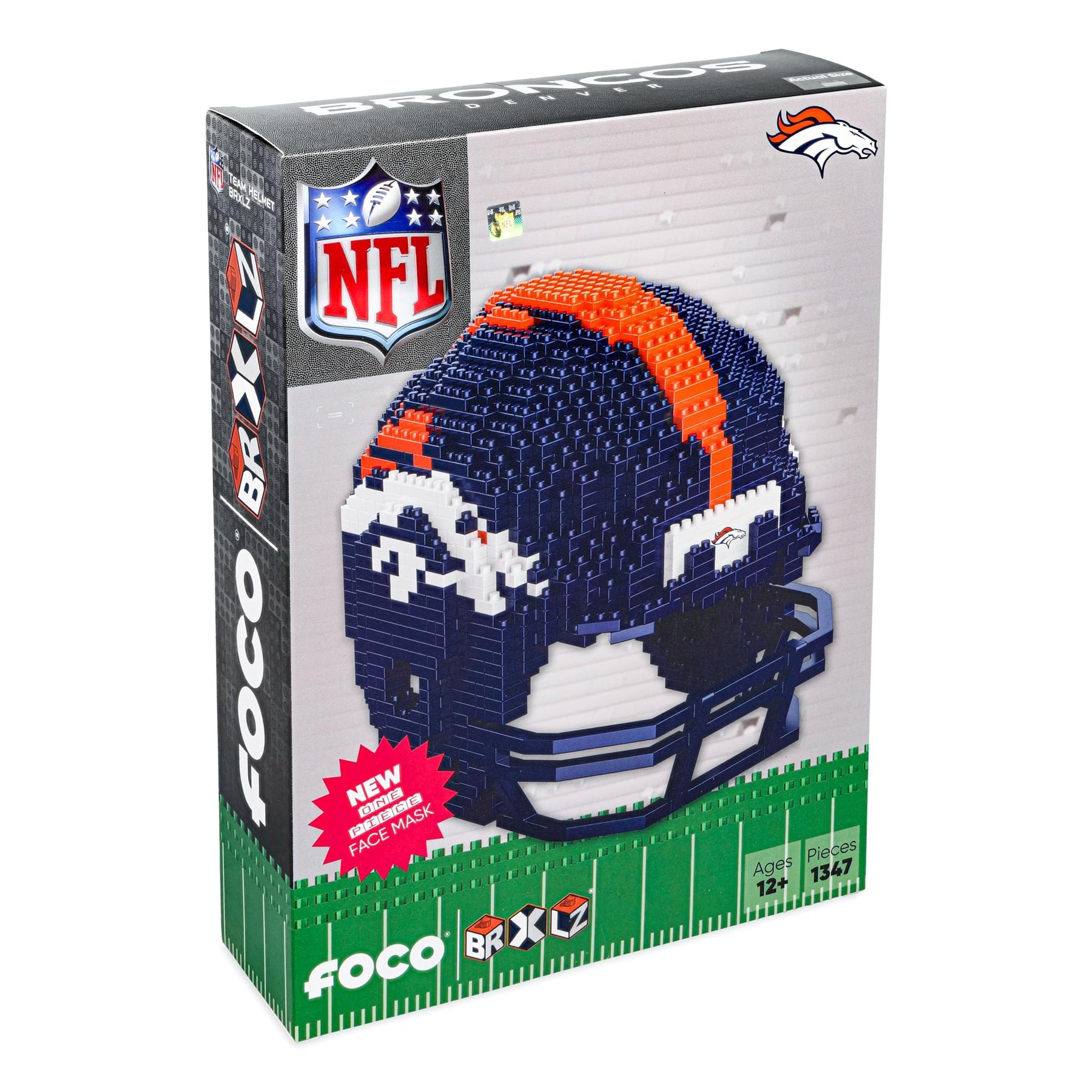Denver Broncos NFL FOCO BRXLZ Helmet Building Block Set