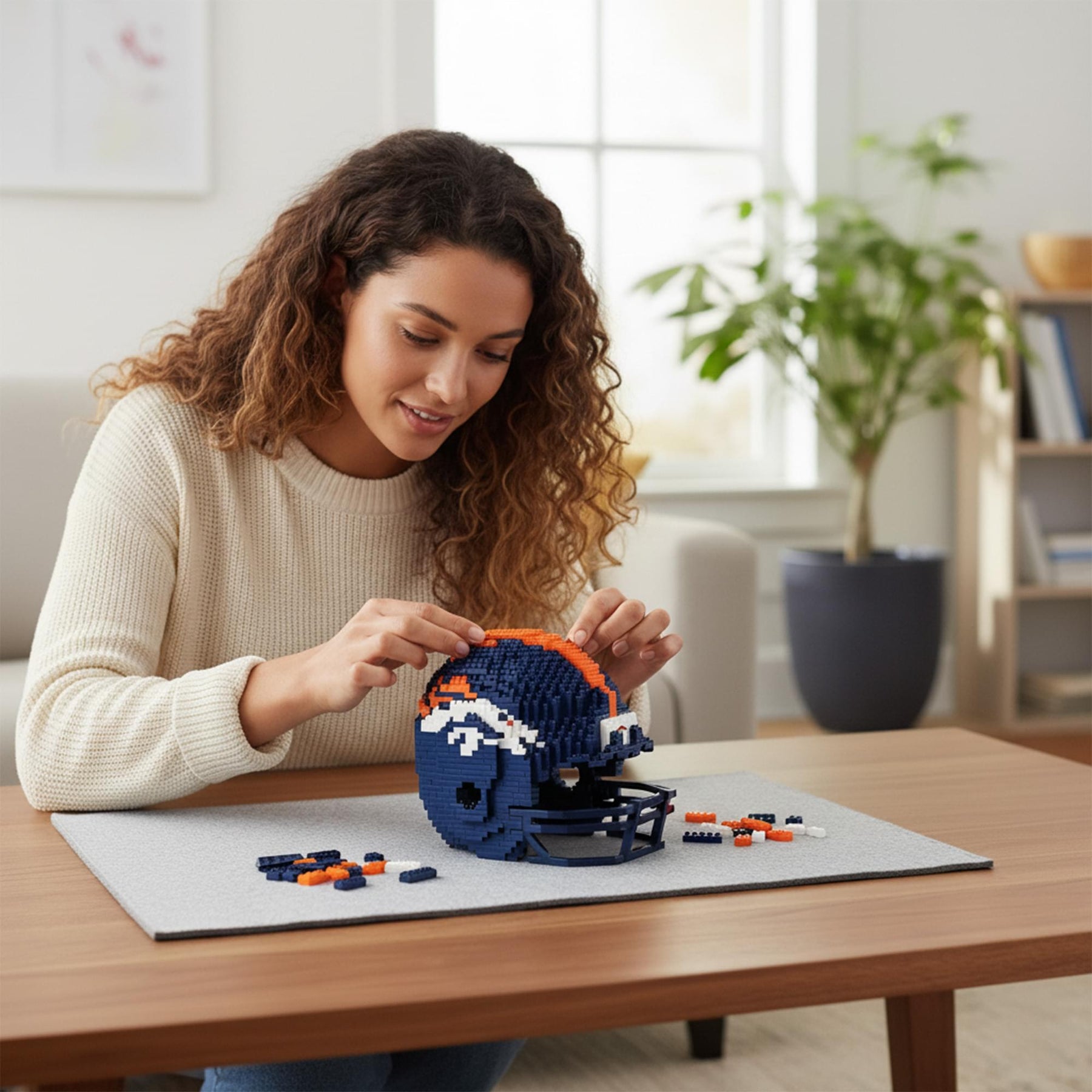 Denver Broncos NFL FOCO BRXLZ Helmet Building Block Set