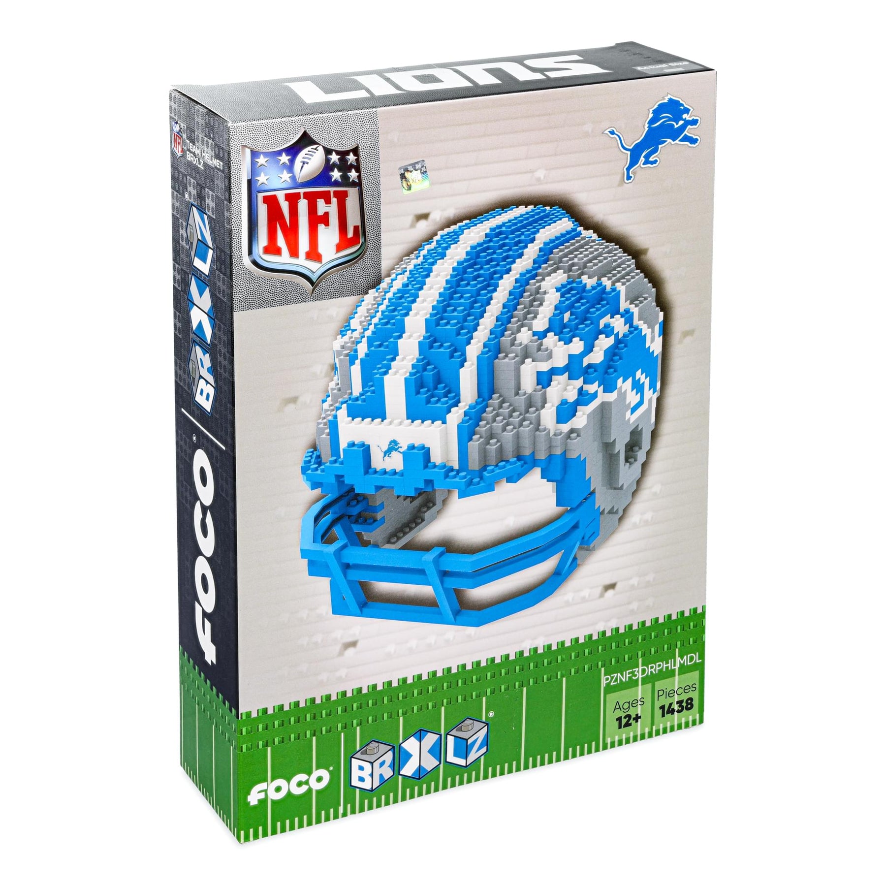 Detroit Lions NFL FOCO BRXLZ Helmet Building Block Set