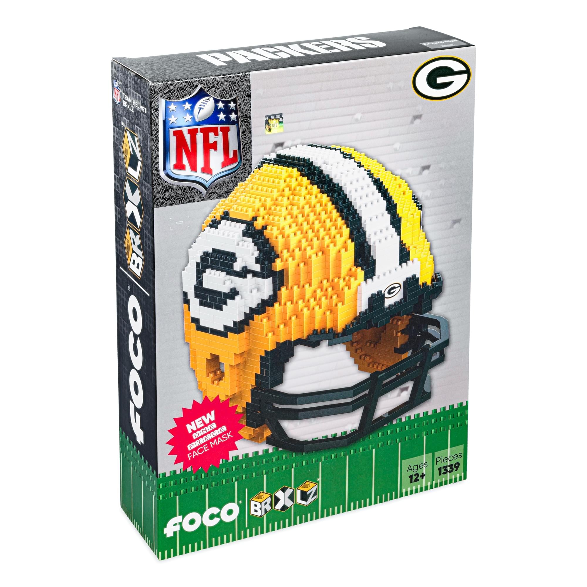 Green Bay Packers NFL FOCO BRXLZ Helmet Building Block Set