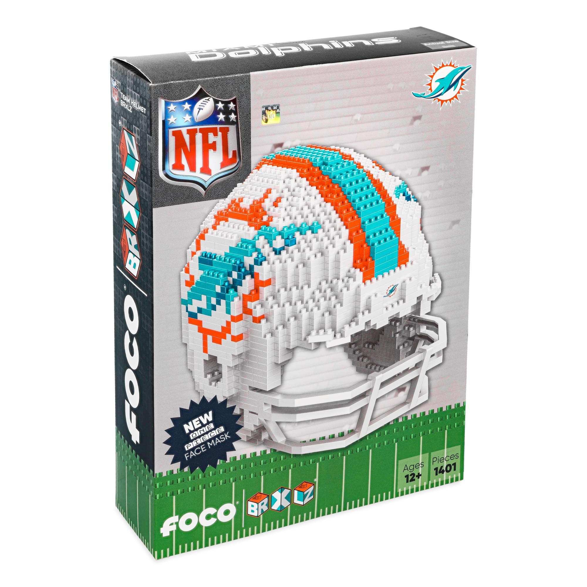 Miami Dolphins NFL FOCO BRXLZ Helmet Building Block Set