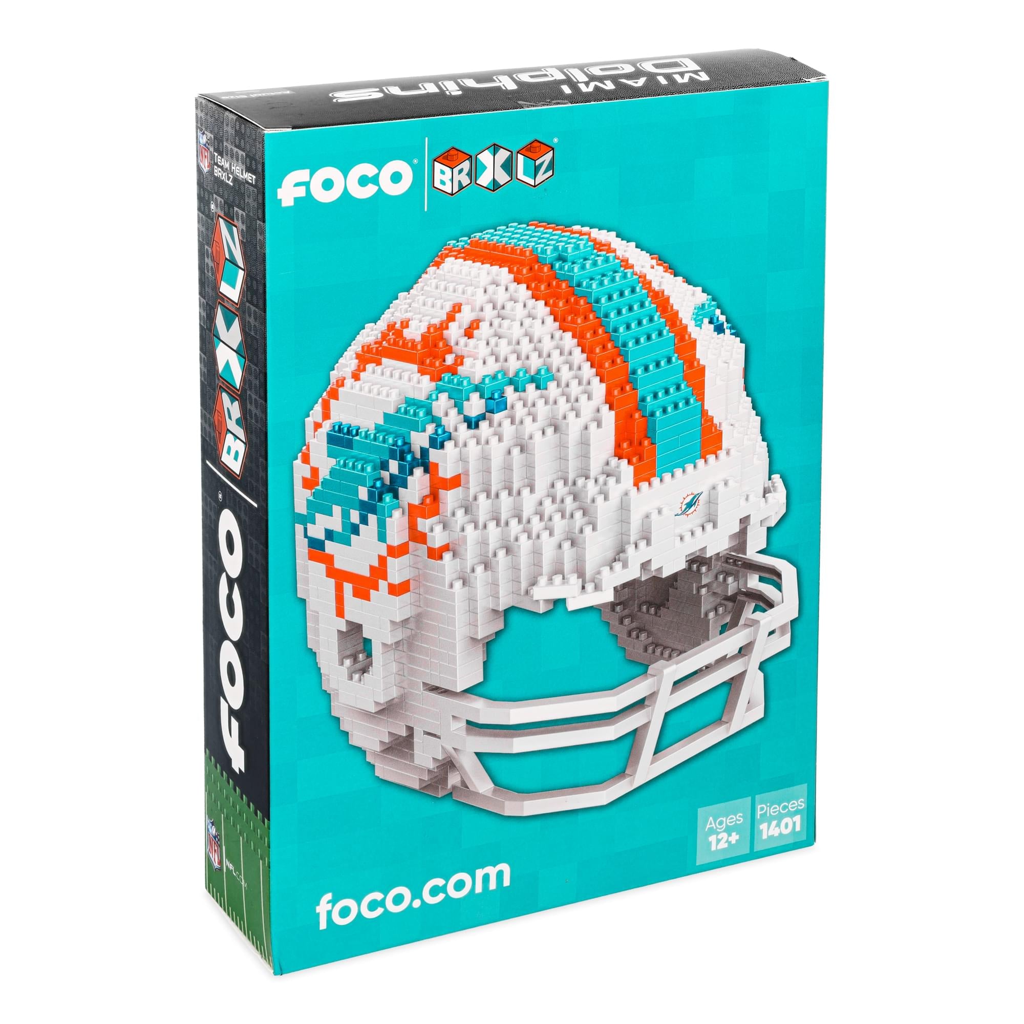 Miami Dolphins NFL FOCO BRXLZ Helmet Building Block Set