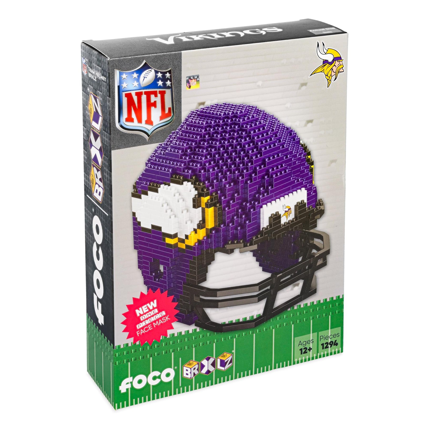 Minnesota Vikings NFL FOCO BRXLZ Helmet Building Block Set